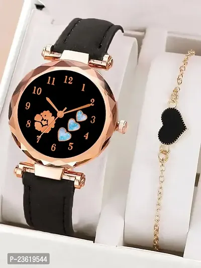 new BLACK LEATHER Belt Professional Designer Women Analog Watch - For Women