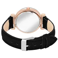 New Stylish Trendy Rich Look Black Designer  hart Dail Girls Leather belt Latest new fashionable Analog watch for women-thumb3