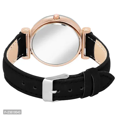 New Stylish Trendy Rich Look Black Designer  hart Dail Girls Leather belt Latest new fashionable Analog watch for women-thumb4