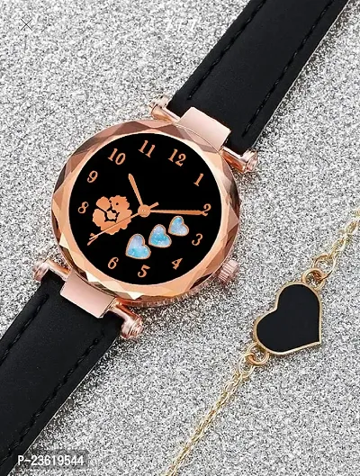 new BLACK LEATHER Belt Professional Designer Women Analog Watch - For Women-thumb2