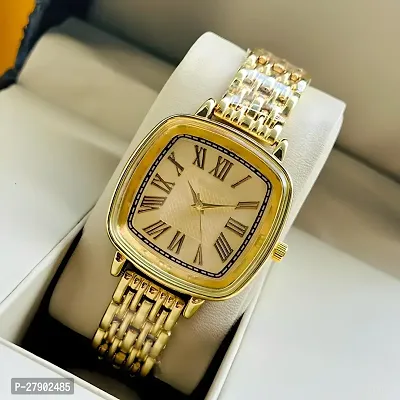 Attractive Fashion New Luxury Stylish Square Gold Women steel belt Analog Ladies Wrist Watches Quartz Wrist Watch For girls-thumb0