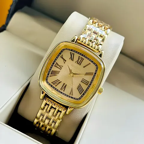 Attractive Fashion New Luxury Stylish Square Gold Women steel belt Analog Ladies Wrist Watches Quartz Wrist Watch For girls