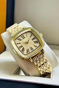 Attractive Fashion New Luxury Stylish Square Gold Women steel belt Analog Ladies Wrist Watches Quartz Wrist Watch For girls-thumb2
