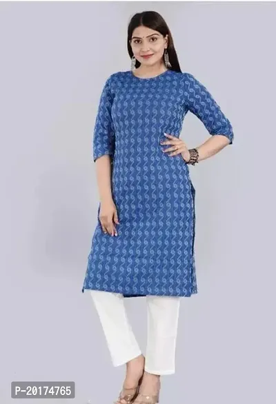 Styles A-Line  Printed Cotton Kurta For Women-thumb0