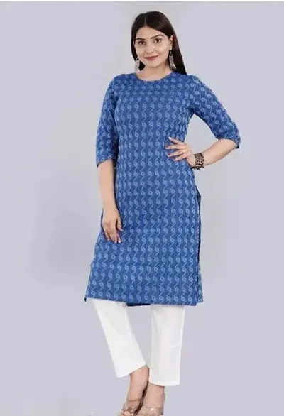 Styles A-Line Printed Cotton Kurta