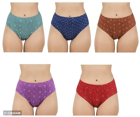 Yellow Chilli Womens Printed Hipster Panties-Combo of 5