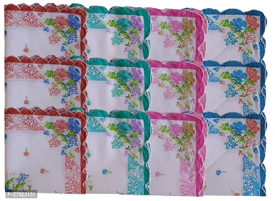 Women Handkerchief 100 % Cotton pack of 12-thumb0