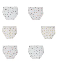 Girls 100 % Cotton printed panties pack of 6-thumb2