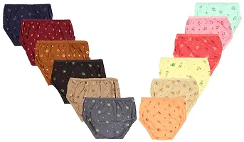 Girls 100 % Cotton Panties Pack of 12-thumb1