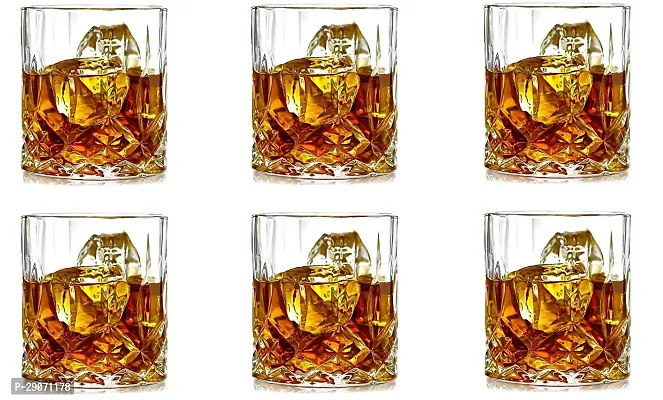 Opera Crystal Whiskey Glasses Set of 6 pcs  300 ml Bar Glass for Drinking Bourbon Whisky Scotch Cocktails Cognac  Old Fashioned Cocktail Tumblers-thumb0