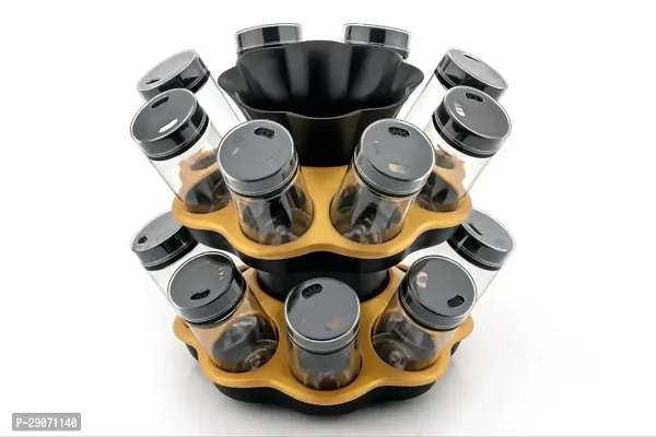 Circular Plastic 16 Jar Revolving Spice Rack Masala Box-thumb0