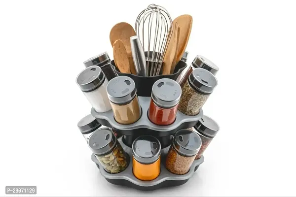 Circular Plastic 16 Jar Revolving Spice Rack Masala Box