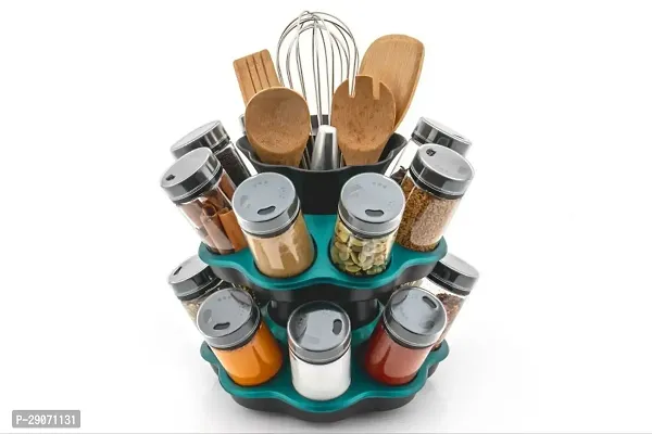 Circular Plastic 16 Jar Revolving Spice Rack Masala Box