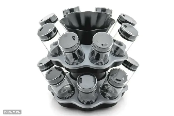 Circular Plastic 16 Jar Revolving Spice Rack Masala Box-thumb0