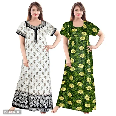 Beautiful Cotton Printed Nighty For Women Pack of 2-thumb0