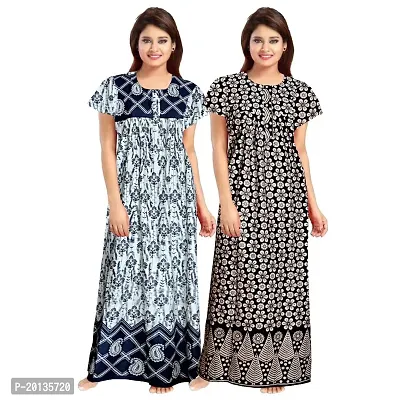 Beautiful Cotton Printed Nighty For Women Pack of 2-thumb0