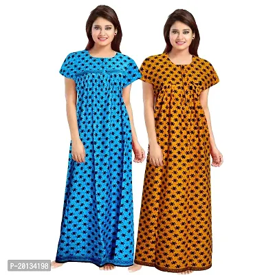 Beautiful Cotton Printed Nighty For Women Pack of 2