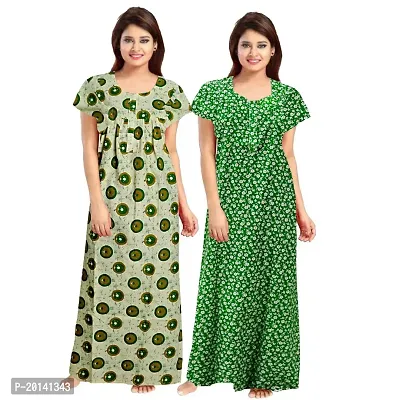 Beautiful Cotton Printed Nighty For Women Pack of 2