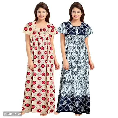 Beautiful Rayon Printed Nighty For Women Pack of 2