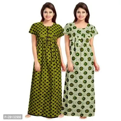 Beautiful Cotton Printed Nighty For Women Pack of 2