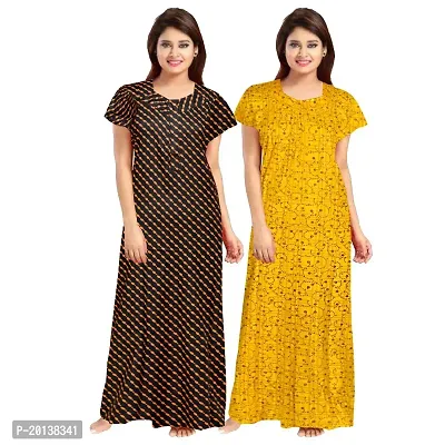 Beautiful Cotton Printed Nighty For Women Pack of 2-thumb0