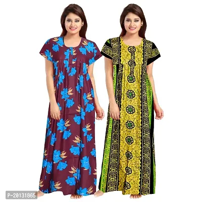 Beautiful Cotton Printed Nighty For Women Pack of 2