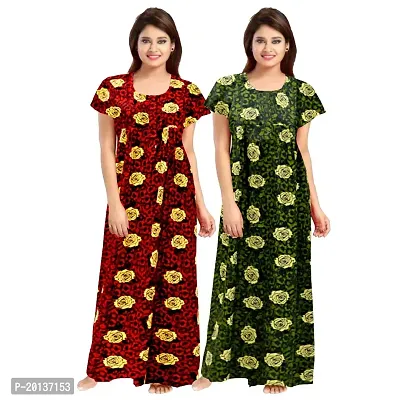 Beautiful Cotton Printed Nighty For Women Pack of 2