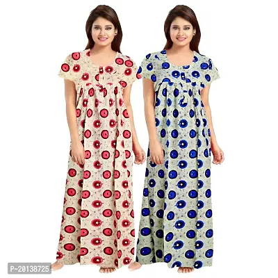 Beautiful Rayon Printed Nighty For Women Pack of 2