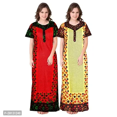 Beautiful Cotton Printed Nighty For Women Pack of 2