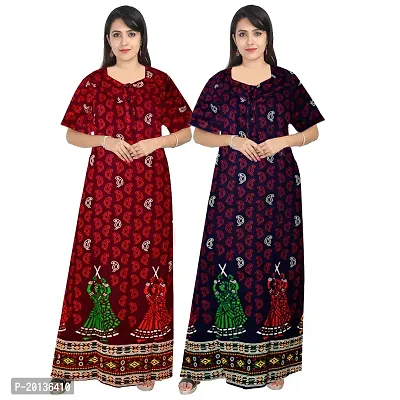 Beautiful Cotton Printed Nighty For Women Pack of 2-thumb0