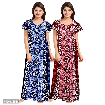 Beautiful Cotton Printed Nighty For Women Pack of 2-thumb0