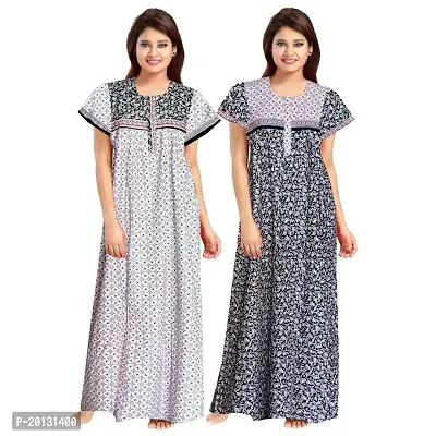 Beautiful Cotton Printed Nighty For Women Pack of 2