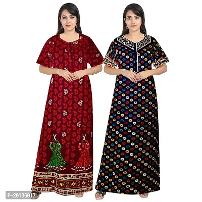 Beautiful Cotton Printed Nighty For Women Pack of 2