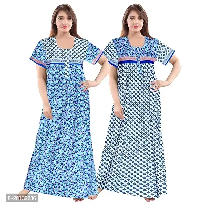 Beautiful Cotton Printed Nighty For Women Pack of 2