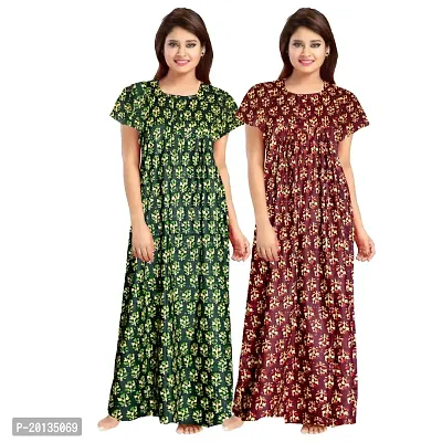 Beautiful Cotton Printed Nighty For Women Pack of 2-thumb0