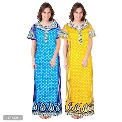 Beautiful Cotton Printed Nighty For Women Pack of 2-thumb0