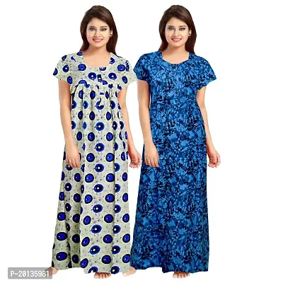 Beautiful Cotton Printed Nighty For Women Pack of 2