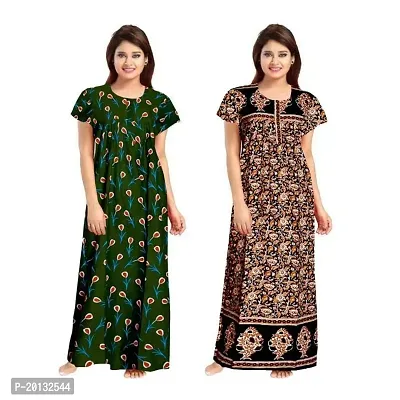 Beautiful Cotton Printed Nighty For Women Pack of 2