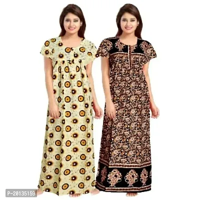 Beautiful Cotton Printed Nighty For Women Pack of 2