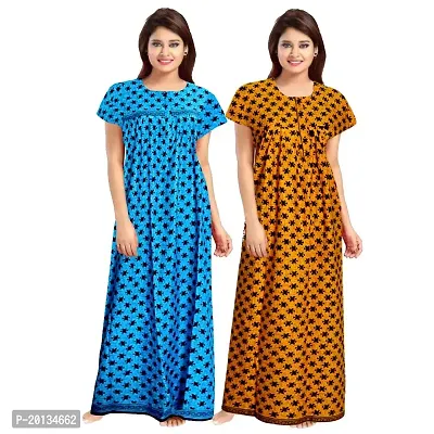 Beautiful Cotton Printed Nighty For Women Pack of 2