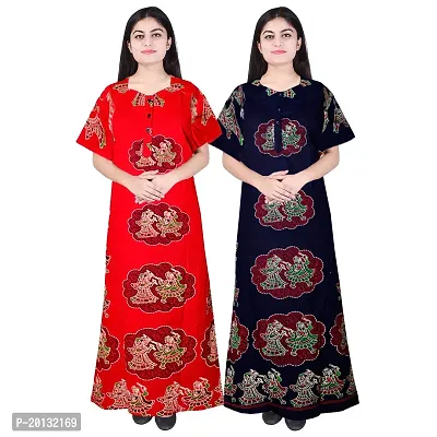 Beautiful Cotton Printed Nighty For Women Pack of 2