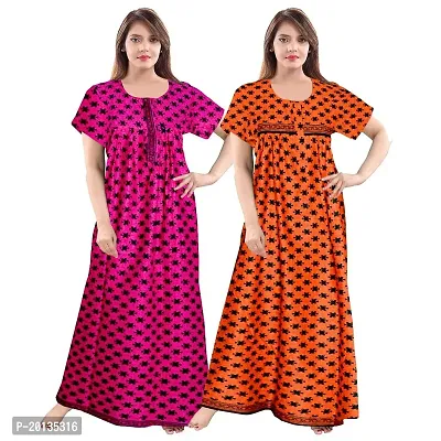 Beautiful Cotton Printed Nighty For Women Pack of 2