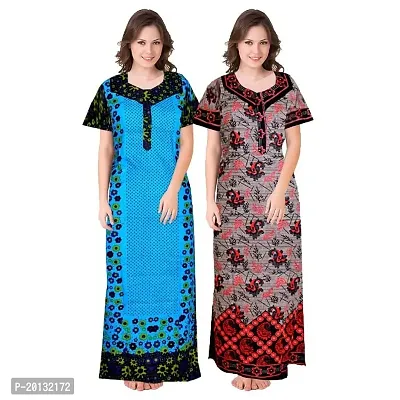 Beautiful Cotton Printed Nighty For Women Pack of 2