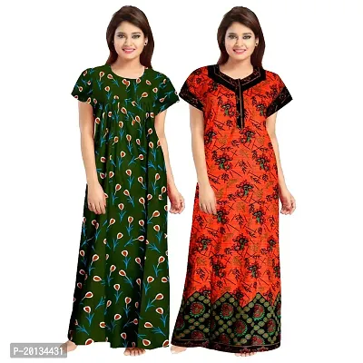 Beautiful Cotton Printed Nighty For Women Pack of 2