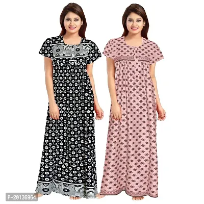 Beautiful Cotton Printed Nighty For Women Pack of 2-thumb0