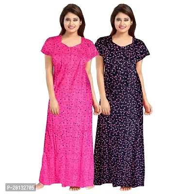 Beautiful Cotton Printed Nighty For Women Pack of 2