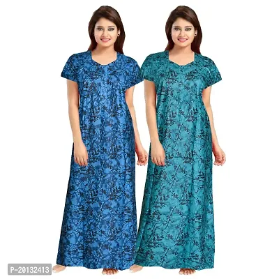 Beautiful Cotton Printed Nighty For Women Pack of 2-thumb0