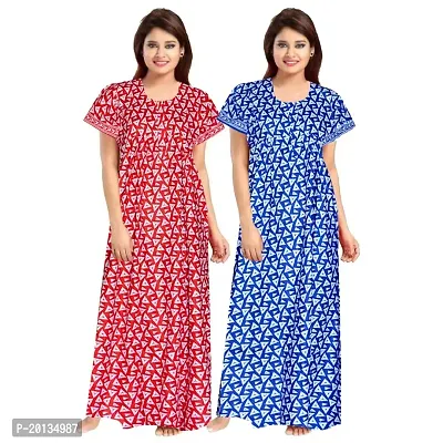 Beautiful Cotton Printed Nighty For Women Pack of 2