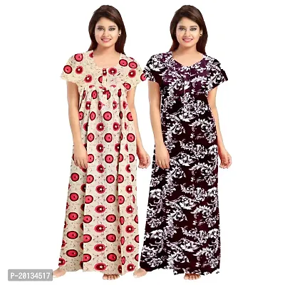 Beautiful Cotton Printed Nighty For Women Pack of 2