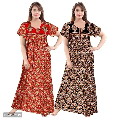 Beautiful Cotton Printed Nighty For Women Pack of 2